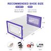 Kuject Shoe Organizers Storage Boxes for Closet, 12 Pack Clear Plastic Stackable Storage Bins with Lids, Under Bed Shoe Containers for Entryway, Drop Front, Fit up to Women's Size 10,Purple view 3