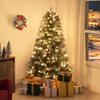 Naomi Home 4.5ft Vancouver Pre-Lit Artificial Christmas Tree with Pine Cones, Faux Berries, Foot Pedal, 398 Branch Tips, 200 Warm Lights and Metal Stand, 33" wide view 1