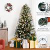 Naomi Home 4.5ft Vancouver Pre-Lit Artificial Christmas Tree with Pine Cones, Faux Berries, Foot Pedal, 398 Branch Tips, 200 Warm Lights and Metal Stand, 33" wide view 2
