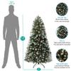 Naomi Home 4.5ft Vancouver Pre-Lit Artificial Christmas Tree with Pine Cones, Faux Berries, Foot Pedal, 398 Branch Tips, 200 Warm Lights and Metal Stand, 33" wide view 3