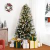 Naomi Home 4.5ft Vancouver Pre-Lit Artificial Christmas Tree with Pine Cones, Faux Berries, Foot Pedal, 398 Branch Tips, 200 Warm Lights and Metal Stand, 33" wide view 4