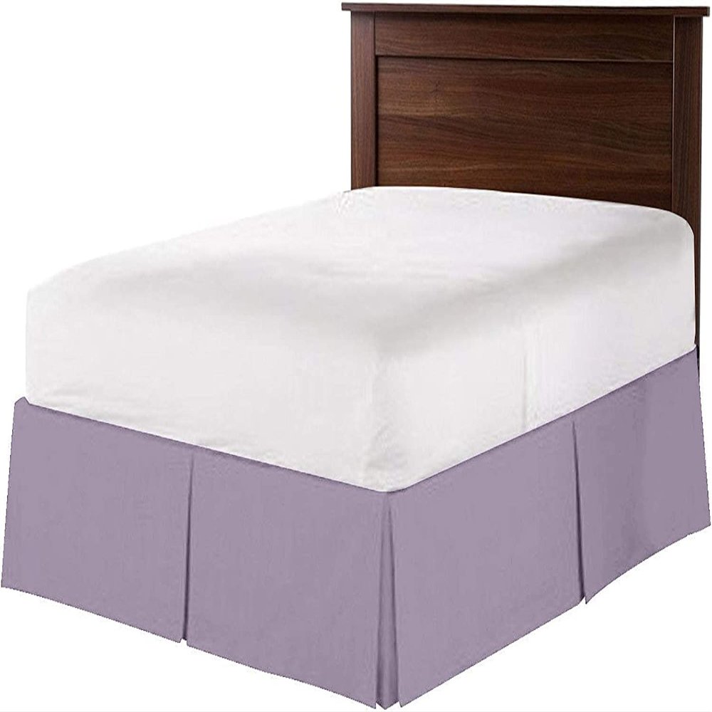 1 Piece Split Corners with Box Pleated Egyptian Cotton Bed Skirt 1000 Thread Count 21 inch Drop Easy Fit Luxury Bedding Collection (Queen, Lilac)