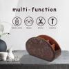 Tv Remote Holder Tray with 5 Compartment,PU Leather Remote Control Holder/Caddy,Placed Media Remote Storage Box/Glasses/Makeup Brush/Office Products/Desktop Organizers Nightstand Decoration (Retro) view 3