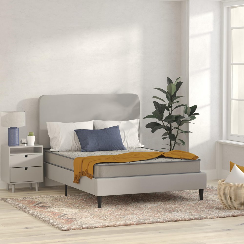 Flash Furniture Capri Comfortable Sleep 6 Inch CertiPUR-US Certified Spring Mattress, Full Mattress in a Box,Grey