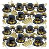 Beistle Black & Gold Legacy Happy New Year's Eve Party Supplies Assortment For 50 People - NYE Photo Booth Props - Hats, Tiaras, Horns, Necklaces view 1