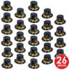Beistle Black & Gold Legacy Happy New Year's Eve Party Supplies Assortment For 50 People - NYE Photo Booth Props - Hats, Tiaras, Horns, Necklaces view 4