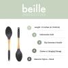 Beille Grey Nylon Spoon with Wooden Handle Kitchen Utensils High Heat Resistance, 13 Inch view 3