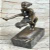 Boy and Girl Playing Bronze Sculpture Figurine Figure Lost Wax Method Statue by Think Bronze Decorative Art view 1