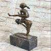 Boy and Girl Playing Bronze Sculpture Figurine Figure Lost Wax Method Statue by Think Bronze Decorative Art view 2