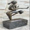Boy and Girl Playing Bronze Sculpture Figurine Figure Lost Wax Method Statue by Think Bronze Decorative Art view 3