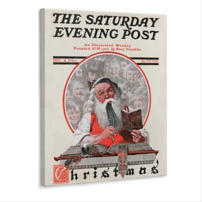 35+ Norman Rockwell Paintings Santa's Children (Santa And Expense Book), 1920 by Norman Rockwell Interesting Canvas Art Poster And Wall Art Picture Print Modern Family Bedroom Decor Posters 24x32inch(