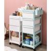 WXHC 3 Tier Utility with Table Top and Hanging Cups Office Storage Cart Storage Cart Home Bedroom Wall Mounted Library Storage Rack (Shape : Shape-K) view 3