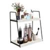 Dorhors 2 Tier Bathroom Counter Organizer Storage,Vanity Organizer for Bathroom Counter,Wood Standing Rack for Kitchen(Rustic White) view 1