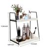 Dorhors 2 Tier Bathroom Counter Organizer Storage,Vanity Organizer for Bathroom Counter,Wood Standing Rack for Kitchen(Rustic White) view 3