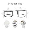 AT-VALY Nesting Table Set of 2,Round Coffee Table,End Side Table with Sturdy Metal Frame for Living Room 31.5" (Black&White) view 3