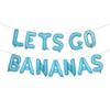 16" Lets GO Bananas Letter Banner Balloons for Tutti Frutti Balloon, Fruit Birthday Party, Twotti Frutti Birthday Decorations, Tutti Fruity Birthday,Gold (GO BANANAS Light Blue) view 1