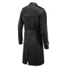 Maiyifu-GJ Men's Double Breasted Trench Coat Stylish Slim Fit Mid Long Belted Windbreaker Lapel Military Jacket with Belt (Black,XX-Large) view 2