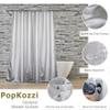 Popkozzi Silver Shower Curtains for Bathroom: 78 Inch Glitter Sparkle Bling Light Grey Fabric Shower Curtain - Waterproof Washable Luxury Elegant Fancy Glam Metallic Shimmer Bath Curtain - 72x78 view 2