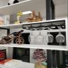 41cm/16in Modern Metal Wine Glass Holder - Under Cabinet Stemware Hanging Rack - Wine Glass Storage Organizer Rack, 4 Row (Color : Gold) view 3