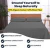 OKOHEY Grounding Flat Sheet, King Size  90% Organic Cotton & 10% Silver Fiber, Conductive Earthing Bed Sheet for Better Sleep and Enhanced Wellness, White view 2
