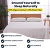 OKOHEY Grounding Flat Sheet, California King Size  90% Organic Cotton & 10% Silver Fiber, Conductive Earthing Bed Sheet for Better Sleep and Enhanced Wellness, White view 2