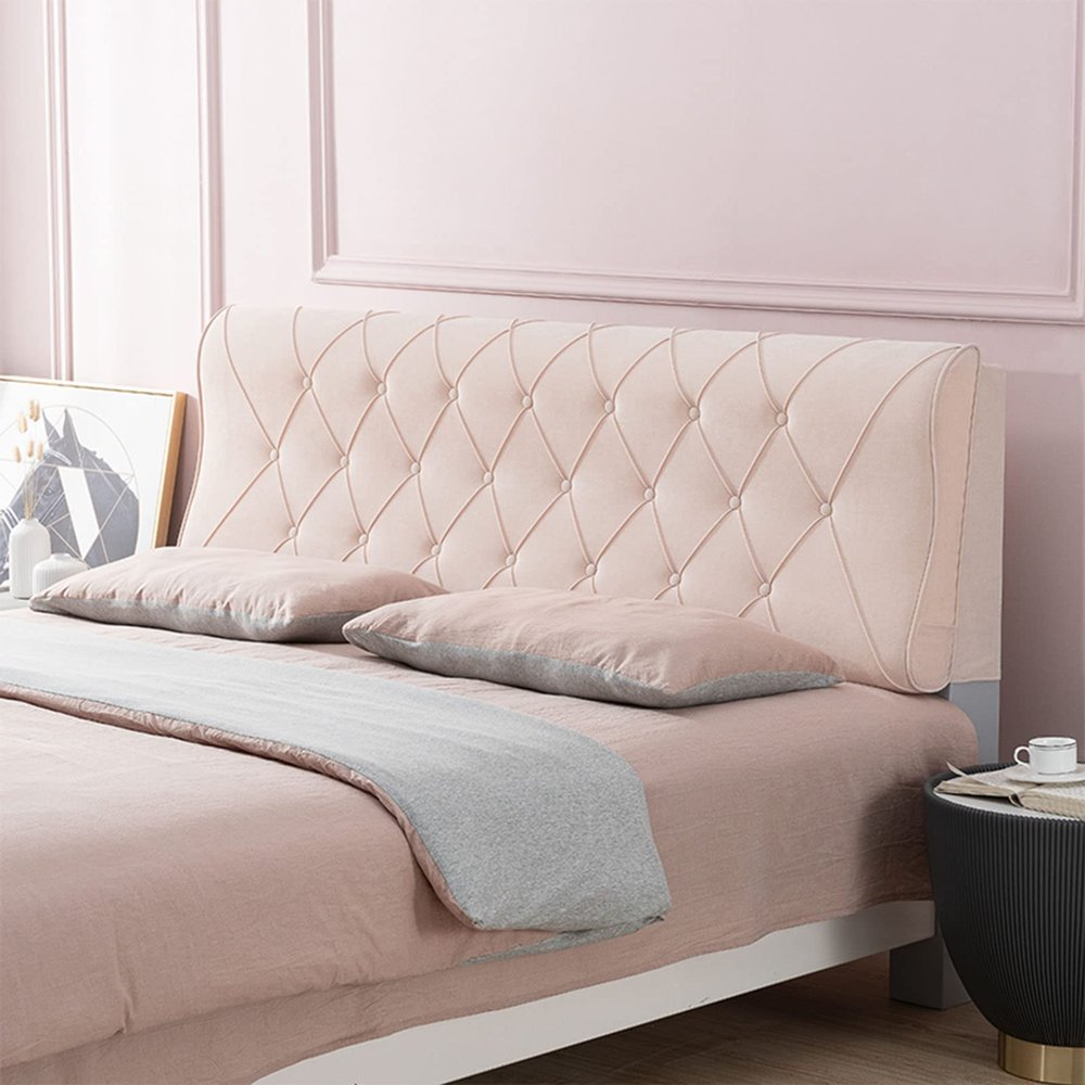 Crystal Fleece Clother Headboard Cushion Upholstered Large Wedge Reading Pillow Bedside Cushion Lumbar Support Backrest with Headboard Removable Cover,B,No headboard 78.7"/200cm
