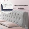 Crystal Fleece Clother Headboard Cushion Upholstered Large Wedge Reading Pillow Bedside Cushion Lumbar Support Backrest with Headboard Removable Cover,B,No headboard 78.7"/200cm view 2
