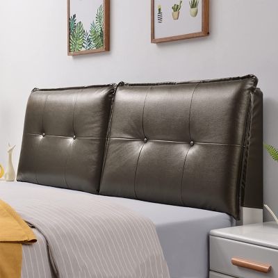 Leather Headboard Backrest Wedge Reading Pillow Bedside Cushion King Size Bed Backrest Pillow Upholstered Lumbar Support Pad for with/Without Headboard,B,No headboard 63"/160cm