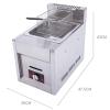 CHUNTIANMEI Commercial Gas Fryer,Stainless Steel Fryer,Countertop Stainless Steel Deep Fat Fryer with Basket & Lid,Freestanding Temperature Control,for Restaurant Home Fries Chip view 2