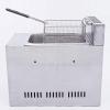 CHUNTIANMEI Commercial Gas Fryer,Stainless Steel Fryer,Countertop Stainless Steel Deep Fat Fryer with Basket & Lid,Freestanding Temperature Control,for Restaurant Home Fries Chip view 3