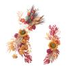 2PCS Wedding Arch Flowers, Artificial Rose Sunflower Swag with Pampas Grass and Pomegranates, Decorative Boho Floral Swags for Wedding Ceremony Backdrop Table Wall Decor (Wine Red) view 1