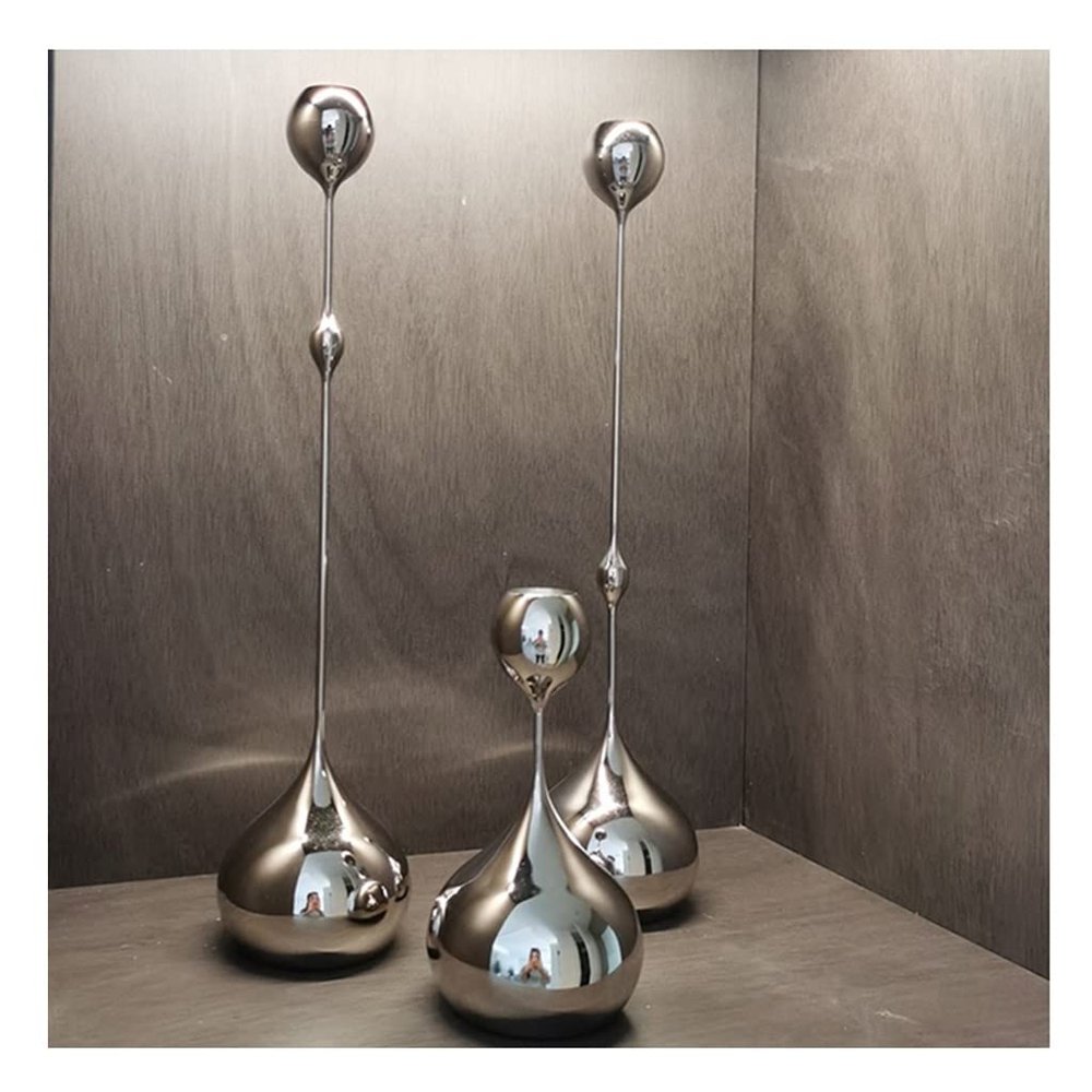 Candle Holder Modern Simple Water Drop Candle Holder Holder - 3 Piece Set, Suitable for Wedding, Party, Holiday Decoration