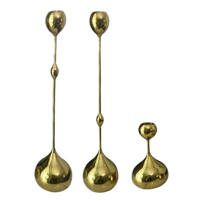 Candle Holder Golden Candle Holder, Modern Metal Water Drop Candle Holder Ornament, Suitable for Candle Light Dinner at Living Room Table (Color : A4)