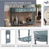 52'' Retro Sofa Table, Circular Curved Design Console Table Sofa Entryway Table with 4 Drawers and One Open Shelf Easy to Assemble, for Entryway, Front Hall, Hallway, Living Room, Coffee Bar, Kitchen view 4