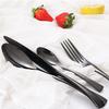 Black Silverware Set Durable Stainless Steel Cutlery Utensil 16 Piece Flatware Service for 4 Wedding Kitchen Restaurant Tableware Sets Include Spoon Fork Knife Teaspoon Mirror Polished Nice Weight view 2