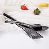 Black Silverware Set Durable Stainless Steel Cutlery Utensil 16 Piece Flatware Service for 4 Wedding Kitchen Restaurant Tableware Sets Include Spoon Fork Knife Teaspoon Mirror Polished Nice Weight view 4