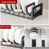 Dish Plate Rack for Cabinet, Dish Drying Racks under Sink Dinnerware Plate Drainer Holder with Removable Slots, Tableware Drying Rack Kitchen Storage Organizer (10 Slots Bowl Rack, 3 pcs) view 3