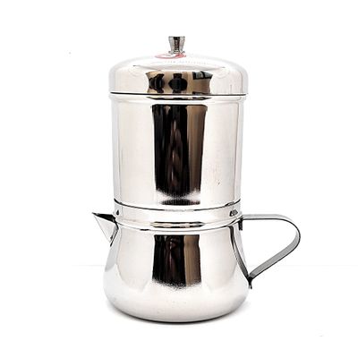 KERAM Coffee filter-drip coffee maker 8-12 cup coffee bar accessories-stainless steel filters-dripper camping-hiking reusable slow metal south indian pour over dripper (400 ML (13.5Oz) 8-12 cup)