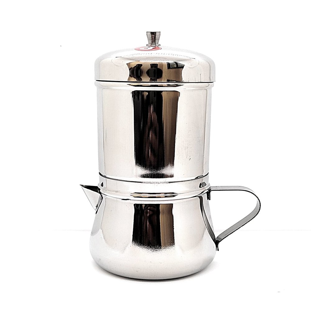 KERAM Coffee filter-drip coffee maker 8-12 cup coffee bar accessories-stainless steel filters-dripper camping-hiking reusable slow metal south indian pour over dripper (400 ML (13.5Oz) 8-12 cup)