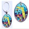 Florida Map under Ocean with Dolphins & Sea Creatures Picturesque Souvenir Round Metal Keychain - Florida Souvenirs view 3