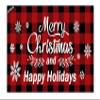Red Buffalo Plaid Christmas Decorative Doormat,Seasonal Winter Xmas Doormat Low Profile Floor Mat Front Mat Indoor view 1