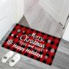 Red Buffalo Plaid Christmas Decorative Doormat,Seasonal Winter Xmas Doormat Low Profile Floor Mat Front Mat Indoor view 3