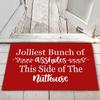 Christmas Front Door Mat, Jolliest Bunch of Asshole Doormat Merry Christmas Welcome Mat for Porch Farmhouse view 2