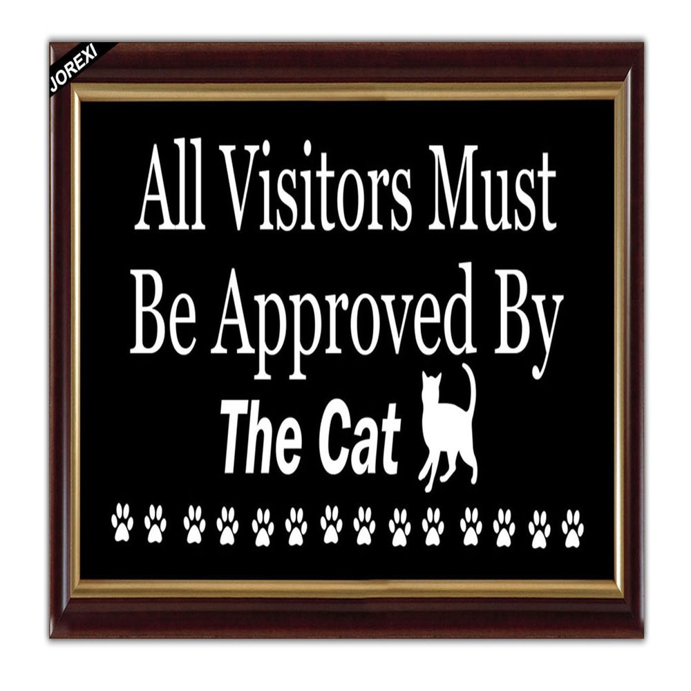 Cute Black Cat Paws Door Mat, Funny Welcome Front Door Mat Indoor Outdoor Entrance, Rustic All Visitors Must Be Approved By The Cat Doormat Rugs for Cat Lovers