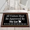 Cute Black Cat Paws Door Mat, Funny Welcome Front Door Mat Indoor Outdoor Entrance, Rustic All Visitors Must Be Approved By The Cat Doormat Rugs for Cat Lovers view 2