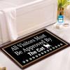 Cute Black Cat Paws Door Mat, Funny Welcome Front Door Mat Indoor Outdoor Entrance, Rustic All Visitors Must Be Approved By The Cat Doormat Rugs for Cat Lovers view 4