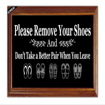 Welcome Mat Outdoor Please Remove Your Shoes Doormat Non Slip Shoes Off Indoor Front Door Mats Entrance High Traffic Areas Black
