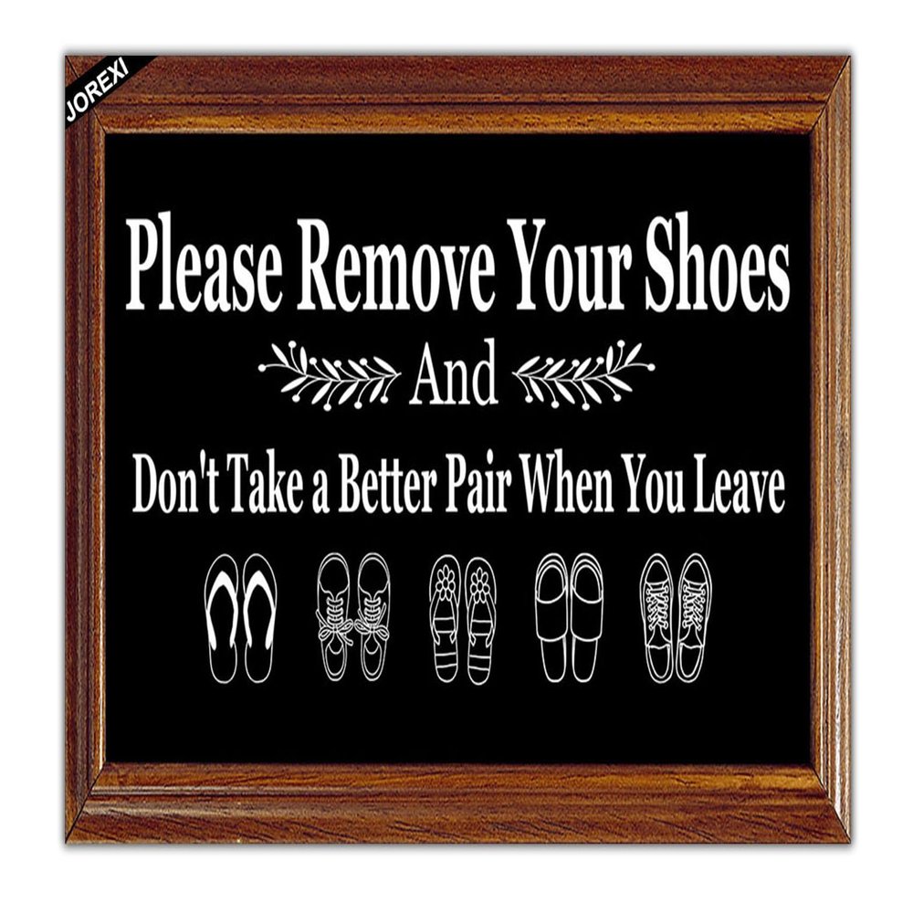 Welcome Mat Outdoor Please Remove Your Shoes Doormat Non Slip Shoes Off Indoor Front Door Mats Entrance High Traffic Areas Black