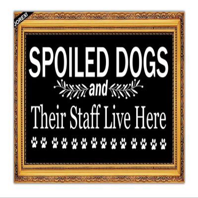 Spoiled Dogs And Their Staff Live Here Doormat- Dog Door Mat - Dog Welcome Mat, Funny Floor Mat for Home Entryway Patio Yard Decor