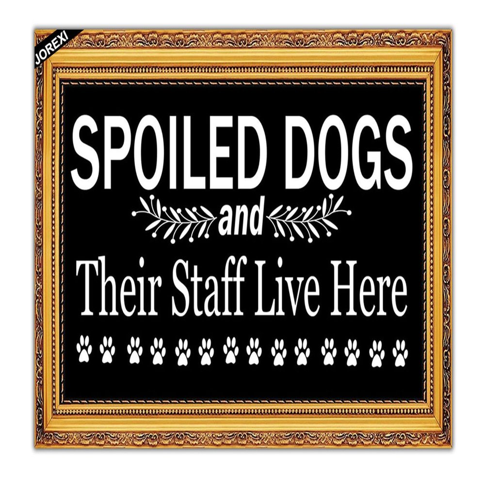 Spoiled Dogs And Their Staff Live Here Doormat- Dog Door Mat - Dog Welcome Mat, Funny Floor Mat for Home Entryway Patio Yard Decor